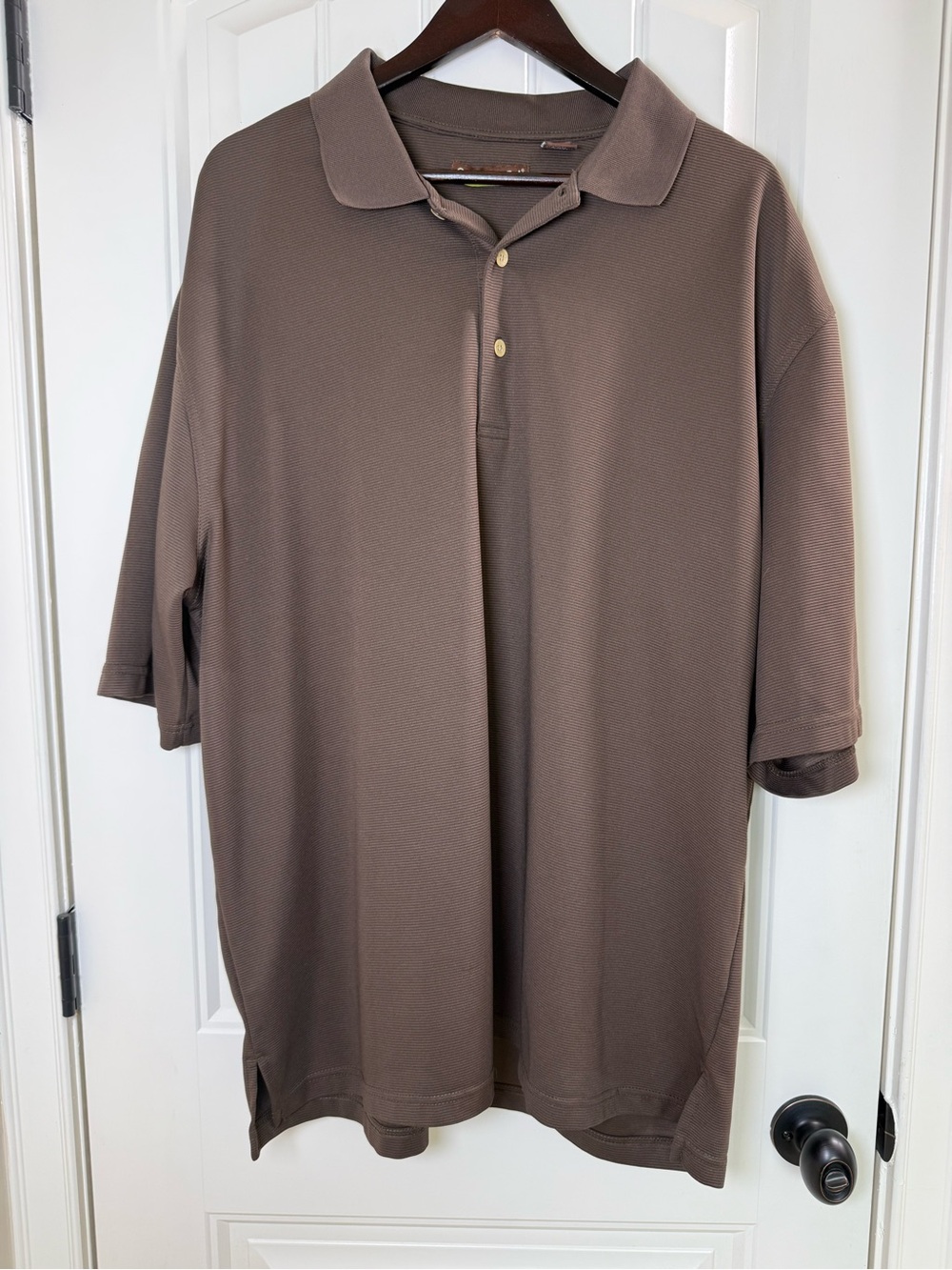 Cubavera Men's Polo Shirt in Taupe Brown Size 2XLT